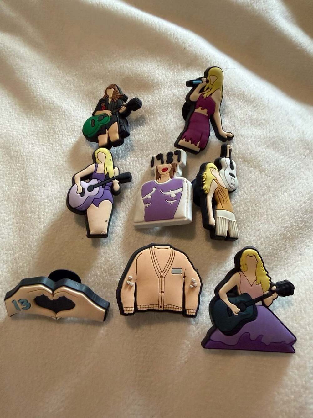 Taylor Swift Inspired Eras Tour Shoe Crocs Charms, Set of 8 plus bonus guitar
